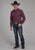 Roper Mens 2104 Plaid Wine/White Cotton Blend L/S Shirt