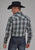 Roper Mens 2105 Plaid Grey/White Cotton Blend L/S Shirt