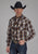 Roper Mens 2106 Plaid Caramel/Teal Cotton Blend L/S Shirt