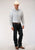 Roper Mens Blue/White Cotton Blend Tiny Stripe L/S Shirt