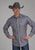Roper Mens 2113 Stripe Dark Charcoal Grey Poly/Cotton L/S Shirt