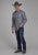 Roper Mens 2113 Stripe Dark Charcoal Grey Poly/Cotton L/S Shirt