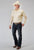 Roper Mens 1960 Tonal Stripe Cream Poly/Cotton L/S Shirt