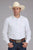 Roper Mens 2401A Tone on Tone White Poly/Cotton L/S Shirt
