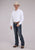 Roper Mens Aztec Tone on Tone White Cotton Blend L/S Shirt