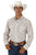 Roper Mens Tan Cotton Blend L/S Pearl Snap Button Tone On Tone Western Shirt