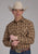 Roper Mens 2129 Ombre Plaid Brown/Tan Cotton Blend L/S Shirt
