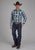 Roper Mens 2111 Tall Plaid Navy/White Cotton Blend L/S Shirt