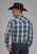 Roper Mens 2111 Tall Plaid Navy/White Cotton Blend L/S Shirt