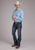 Roper Mens Tall Mini Cross Blue Cotton Blend L/S Shirt