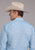 Roper Mens Tall Mini Cross Blue Cotton Blend L/S Shirt