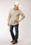 Roper Mens Cream/Brown Cotton Blend Wallpaper L/S Tall Shirt