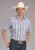 Roper Mens 2429 Paisley Trellis Blue Cotton Blend S/S Shirt