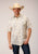 Roper Mens Vintage Wheat Print Tan Cotton Blend S/S Shirt
