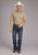 Roper Mens 2445 Broadcloth Tan Cotton Blend S/S Shirt