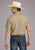 Roper Mens 2445 Broadcloth Tan Cotton Blend S/S Shirt