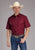 Roper Mens 2445 Solid Broadcloth Berry Cotton Blend S/S Shirt