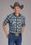 Roper Mens 2412 Plaid Blue/Brown Cotton Blend S/S Shirt