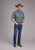 Roper Mens 2412 Plaid Blue/Brown Cotton Blend S/S Shirt