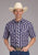 Roper Mens 2414 Multi Plaid Blue Cotton Blend S/S Shirt