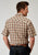 Roper Mens 1970 Brown Plaid Brown Cotton Blend S/S Shirt