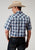 Roper Mens 1973 Americana Plaid Grey Cotton Blend S/S Shirt