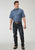 Roper Mens 1975 Midnight Plaid Blue Cotton Blend S/S Shirt