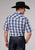 Roper Mens 2060 Plaid Navy/Cream Cotton Blend S/S Shirt