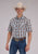 Roper Mens 2483 Western Plaid Cocoa/Sky Blue Cotton Blend S/S Shirt
