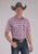 Roper Mens 2485 Western Plaid Red/White Cotton Blend S/S Shirt