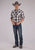 Roper Mens 2486 Western Plaid Grey/White Cotton Blend S/S Shirt