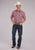 Roper Mens 2487 Western Plaid Brown/Red Cotton Blend S/S Shirt
