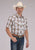 Roper Mens 2488 Western Plaid Cream/Tangerine Cotton Blend S/S Shirt