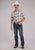 Roper Mens 2488 Western Plaid Cream/Tangerine Cotton Blend S/S Shirt