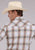 Roper Mens 2488 Western Plaid Cream/Tangerine Cotton Blend S/S Shirt