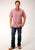 Roper Mens 1508 Small Scale Red Cotton Blend S/S Shirt
