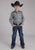 Roper Kids Boys 2126 Plaid Grey/Black Cotton Blend Rose L/S Shirt