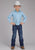 Roper Kids Boys 2427 Mini Cross Blue Cotton Blend L/S Shirt
