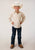 Roper Kids Boys 1627 Diamond Print Cream Cotton Blend L/S Shirt