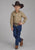 Roper Kids Boys 2283 Wallpaper Tan/Navy Cotton Blend L/S Shirt