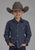 Roper Kids Boys 2284 Squares Navy/White Cotton Blend L/S Shirt