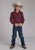 Roper Kids Boys 2287 Dot Print Wine Cotton Blend L/S Shirt