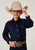 Roper Kids Boys 1985 Broadcloth Deep Navy Cotton Blend L/S Shirt