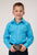 Roper Kids Boys Solid Broadcloth Blue Cotton Blend L/S Shirt