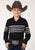 Roper Boys Kids Black/Grey Cotton Blend Border Stripe L/S Shirt