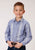 Roper Boys Blue/White Cotton Blend Wide Stripe L/S Shirt