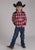 Roper Kids Boys 2131 Plaid Fancy Red/White Cotton Blend L/S Shirt