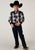 Roper Kids Boys 1972 Plaid Black/White Cotton Blend L/S Shirt