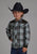 Roper Kids Boys 2105 Plaid Western Grey/Black Cotton Blend L/S Shirt
