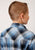 Roper Kids Boys 819 Plaid Light Blue/Navy Cotton Blend L/S Shirt